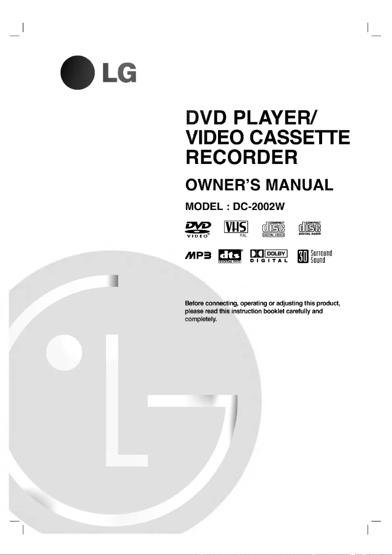 Page n°1 - Manuel utilisateur LG DC-2002W