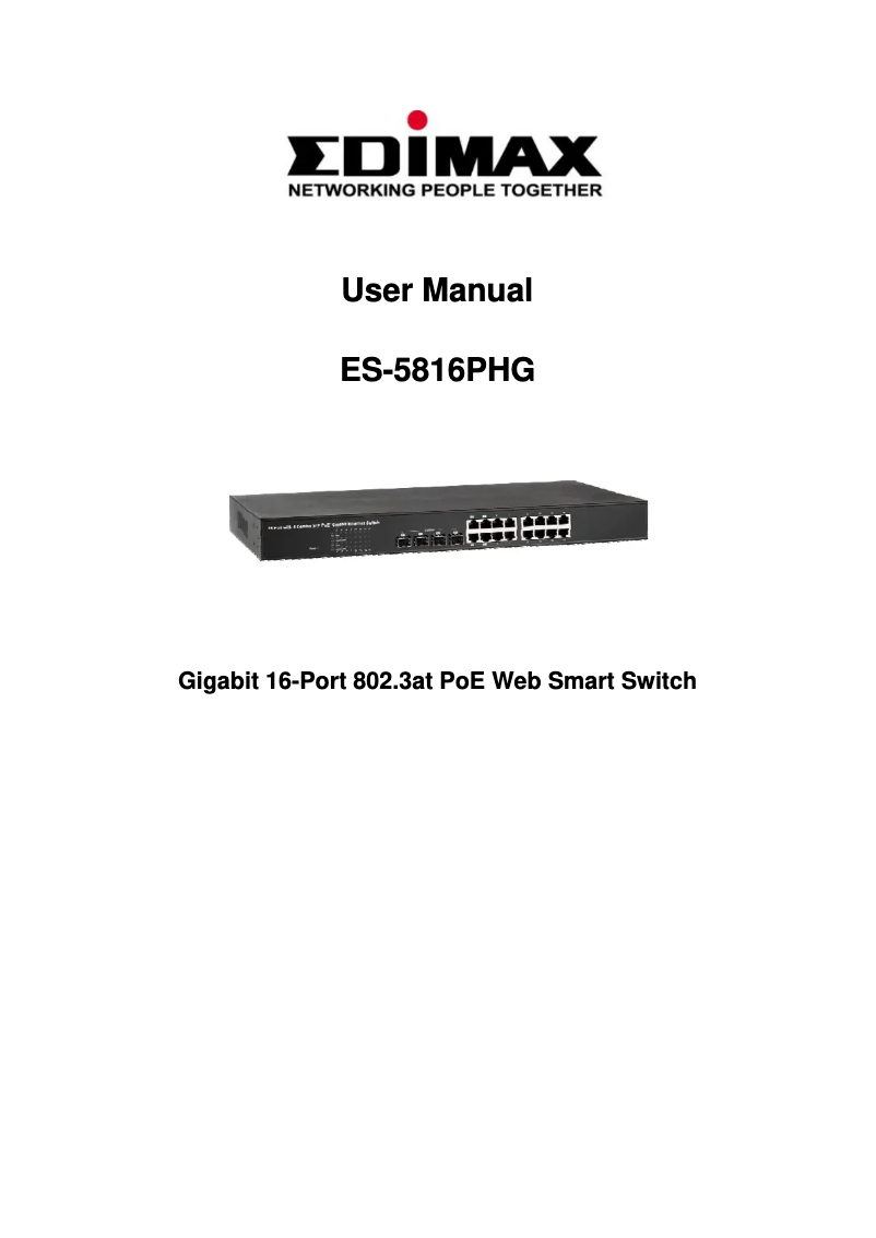 Page n°1 - Manuel utilisateur Edimax ES-5816PHG