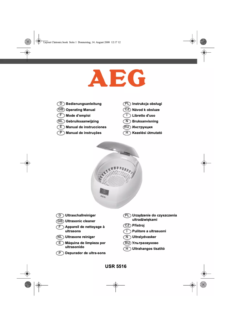 Page 1 de la notice Manuel utilisateur AEG USR 5516