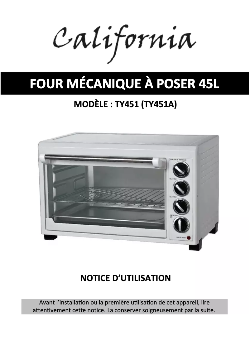 Image de la première page du manuel de l'appareil TY451