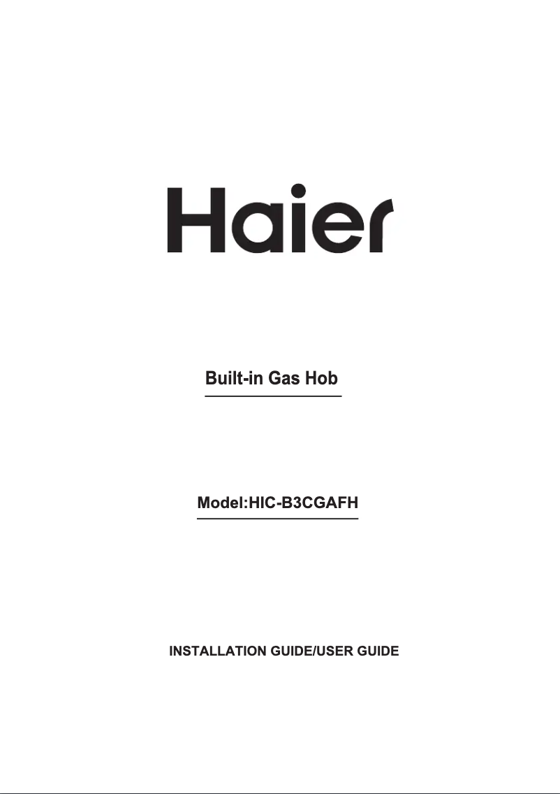 Image de la première page du manuel de l'appareil HIC-B3CGAFH