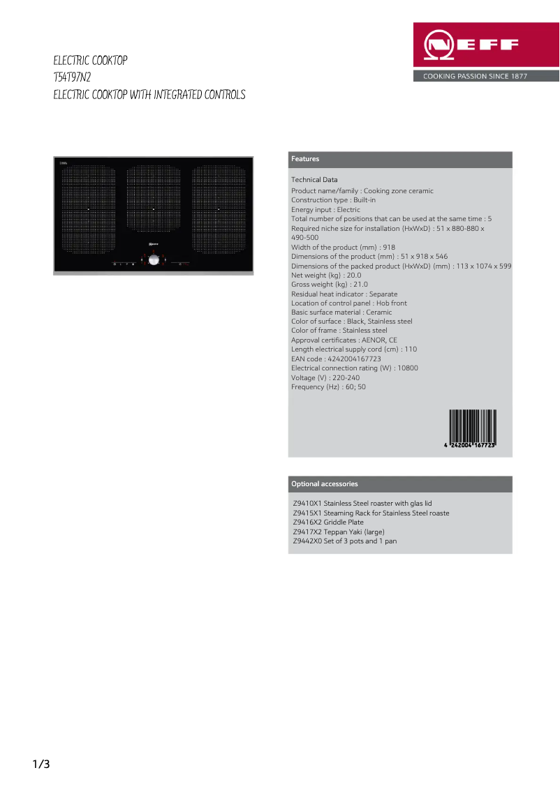 Image de la première page du manuel de l'appareil T54T97N2