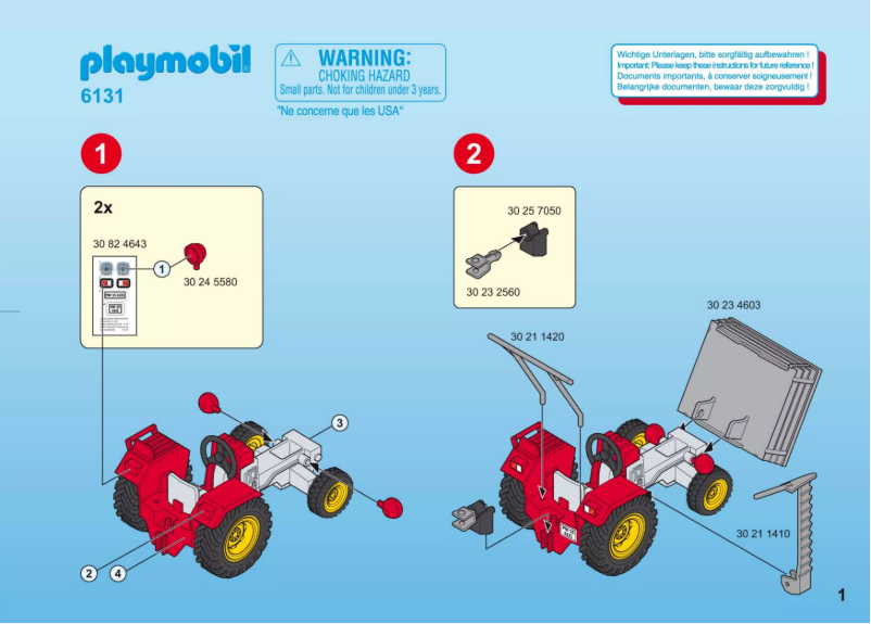 Page n°1 - Manuel utilisateur Playmobil Country Harvesting Tractor 6131