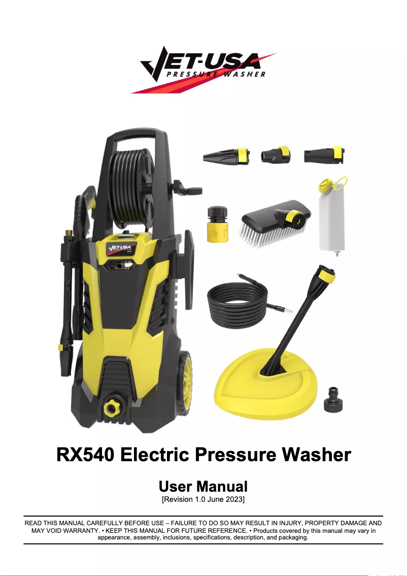 Page n°1 - Manuel utilisateur Jet-USA RX540