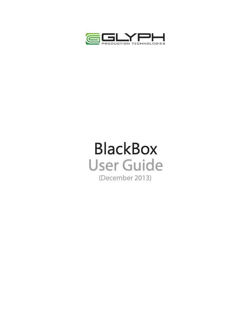 Page 1 de la notice Manuel utilisateur Glyph BlackBox Plus