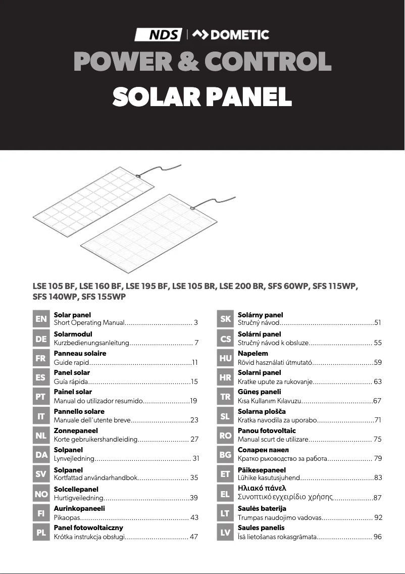 Página 1 del manual Manual de usuario Dometic SFS155WP