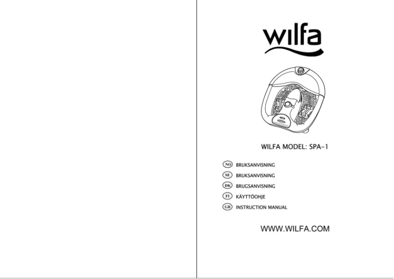 Page n°1 - Manuel utilisateur Wilfa SPA-1