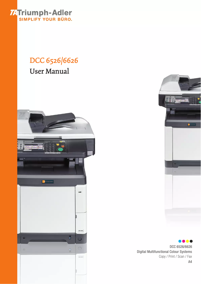 Page 1 de la notice Manuel utilisateur Triumph-Adler DCC 6626