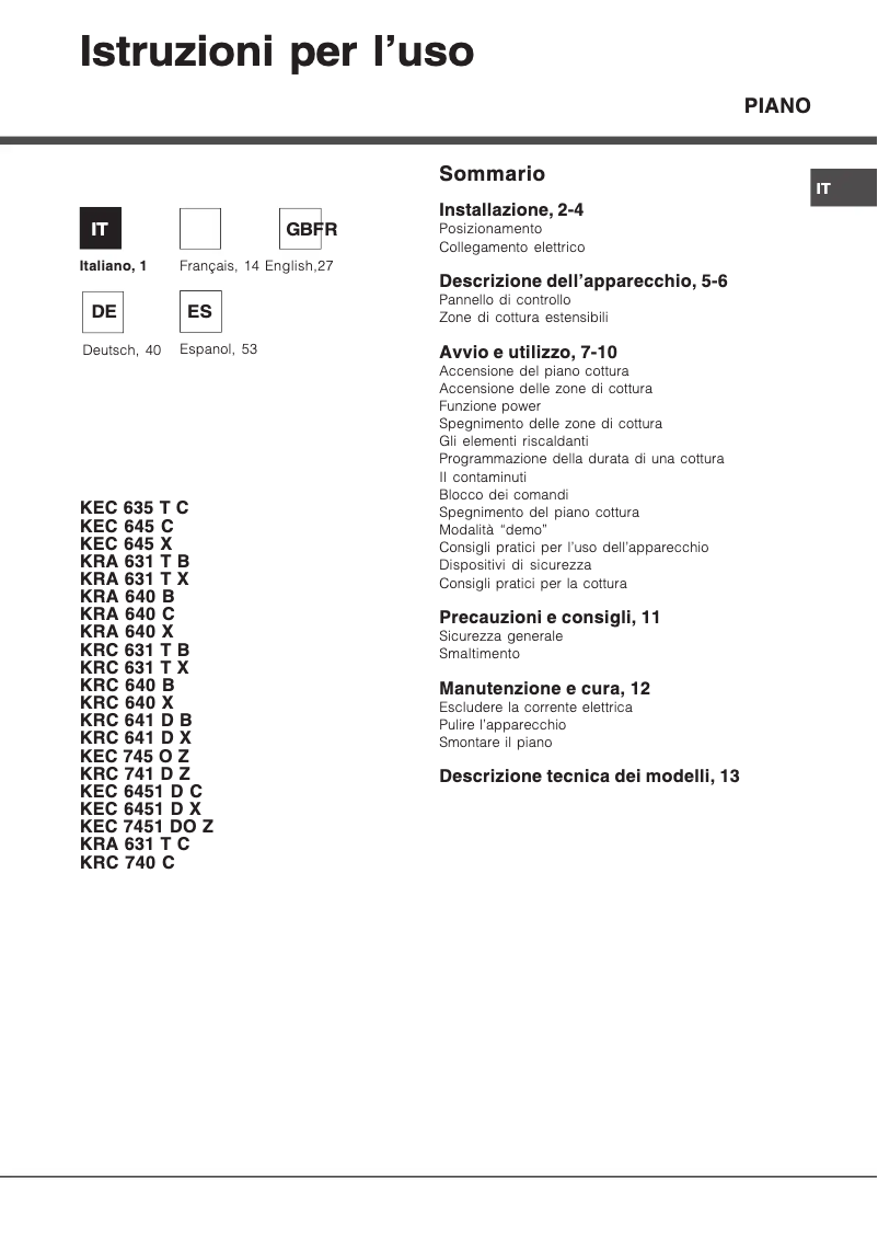 Image de la première page du manuel de l'appareil KRC 640 X