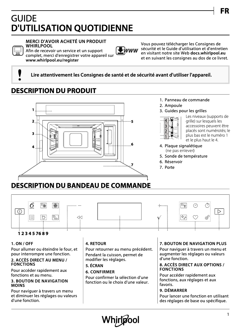 Página 1 del manual Manual de usuario Whirlpool W6 MS450