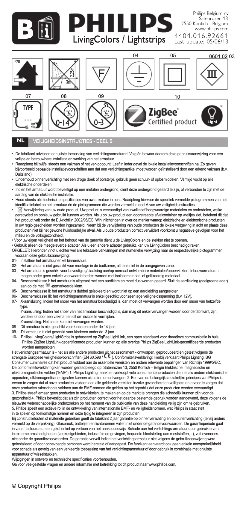 Page 1 de la notice Manuel utilisateur Philips hue 729935148