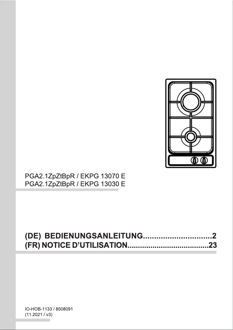 Image de la première page du manuel de l'appareil EKPG 13030 E