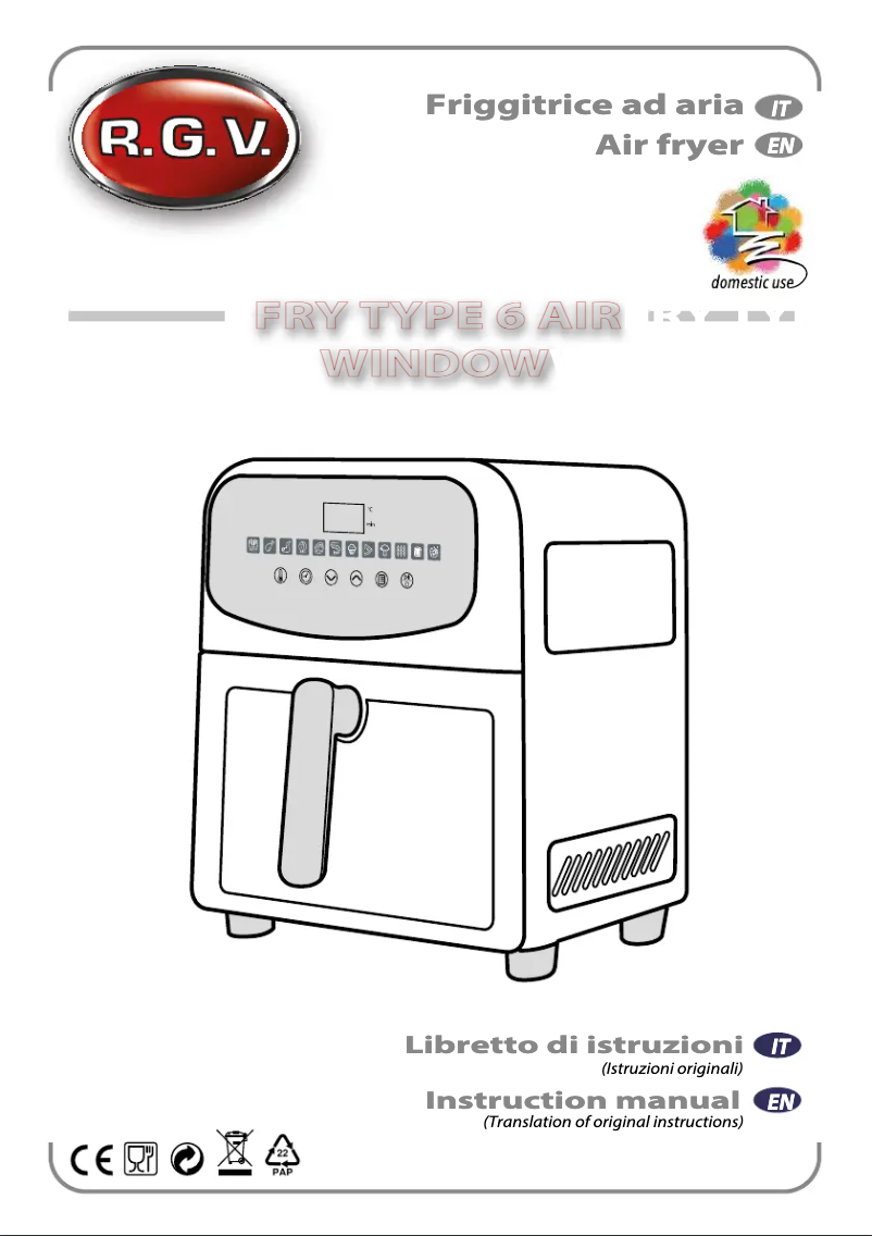 Page 1 de la notice Manuel utilisateur RGV Fry Type 6 Air Window