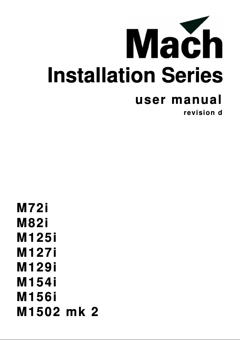 Page 1 de la notice Manuel utilisateur Martin M127i