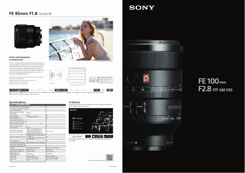 Page n°1 - Fiche technique Sony SEL100F28GM