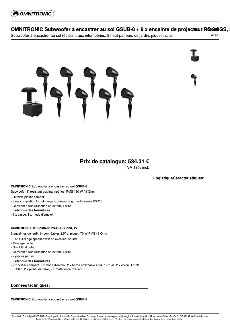 Image de la première page du manuel de l'appareil GSUB-8