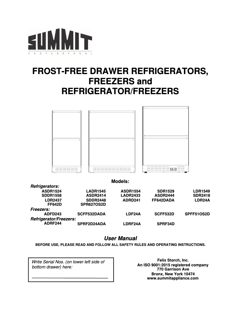 Image de la première page du manuel de l'appareil SPR627OS2D