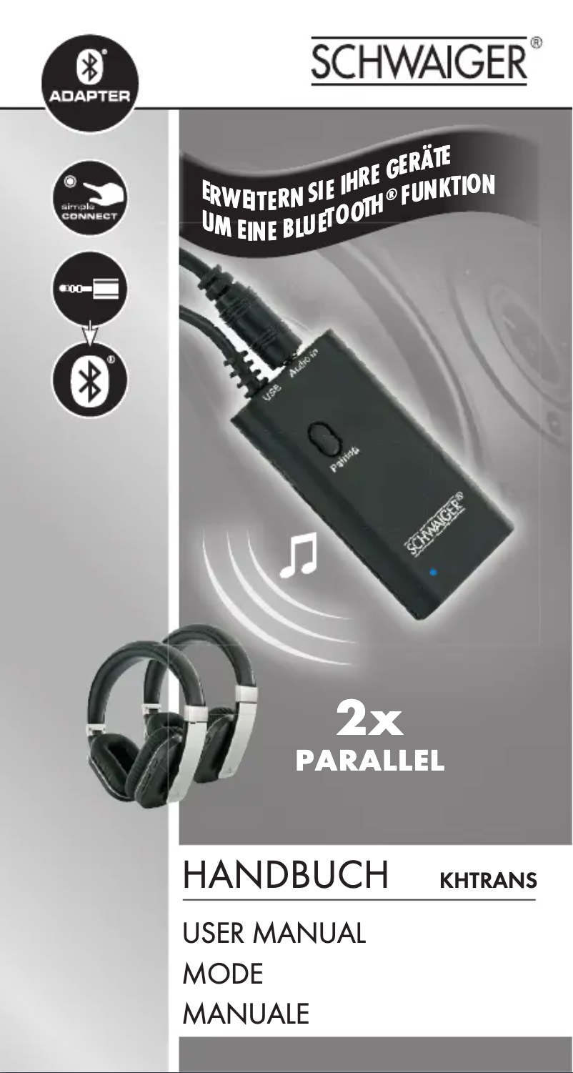 Page n°1 - Manuel utilisateur Schwaiger KHTRANS