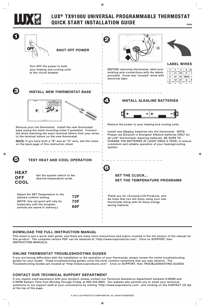 Image de la première page du manuel de l'appareil TX9100U-006