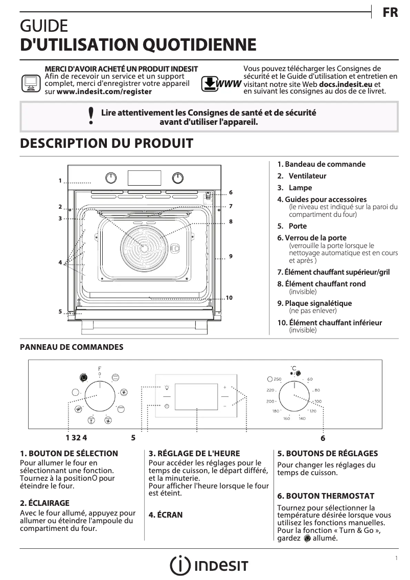 Page n°1 - Manuel d'utilisation et d'entretien Indesit IFW 6540 P IX