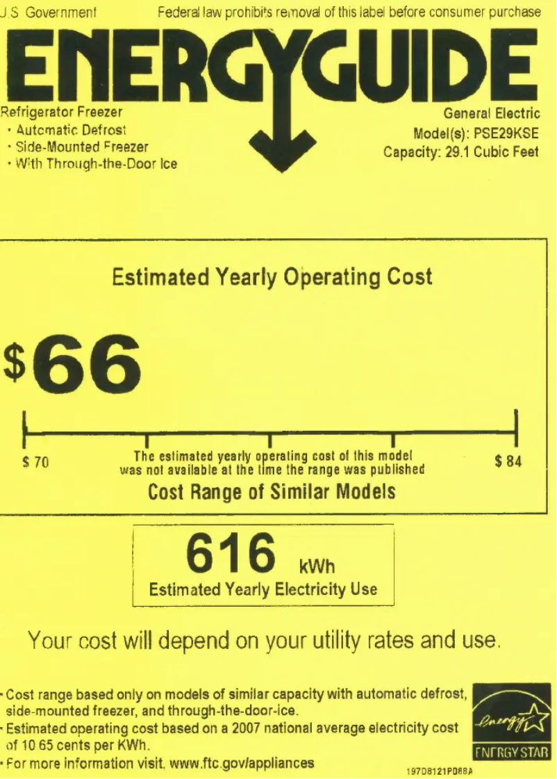 Image de la première page du manuel de l'appareil Profile PSE29KSESS