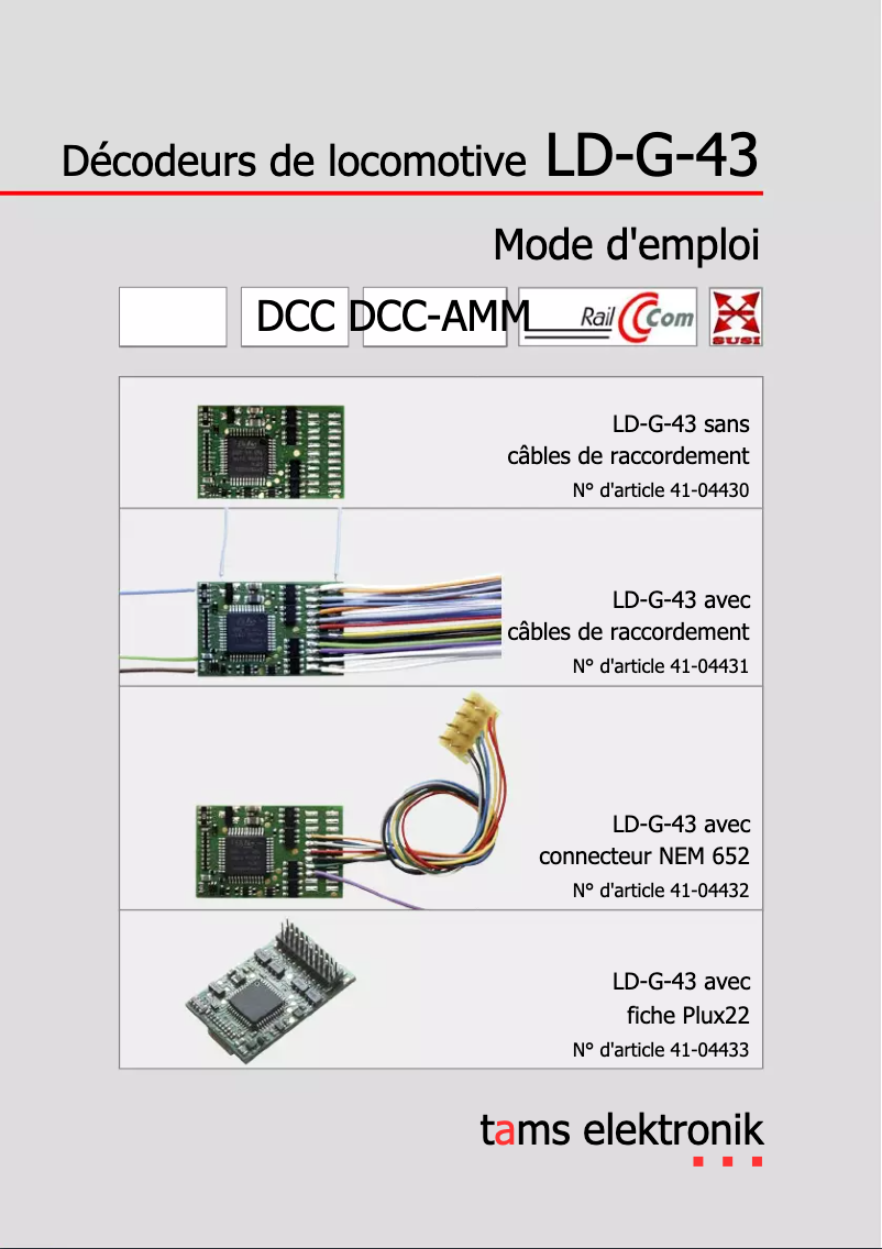 Page n°1 - Manuel utilisateur Tams Elektronik LD-G-43
