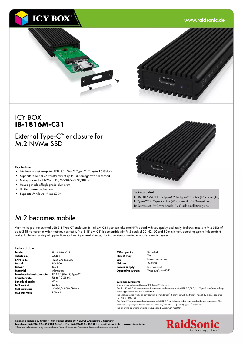 Image de la première page du manuel de l'appareil IB-1816M-C31