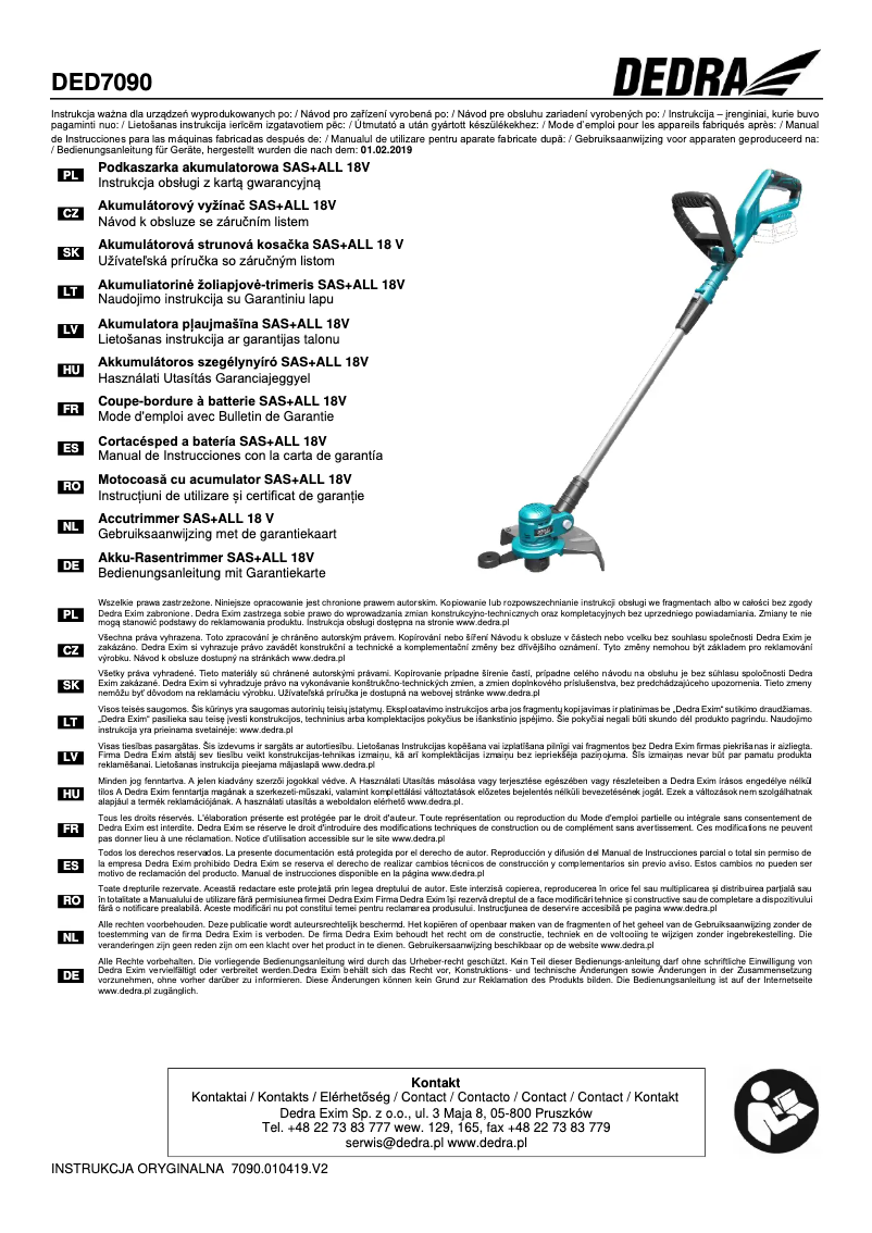 Image de la première page du manuel de l'appareil DED7090