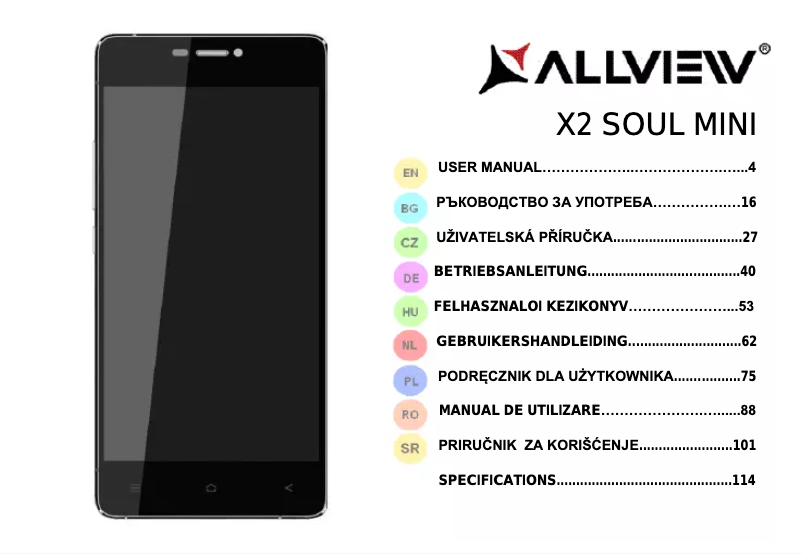 Page 1 de la notice Manuel utilisateur Allview X2 Soul Mini