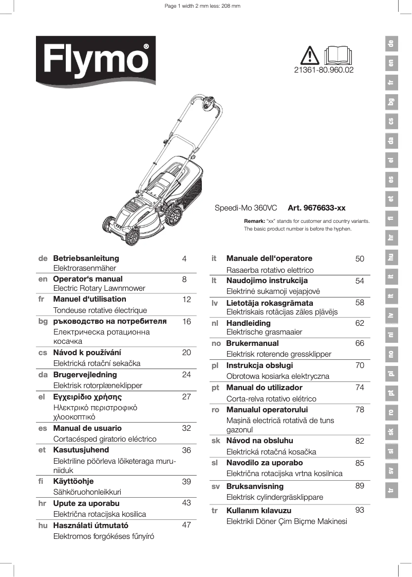 Imagen de la primera página del manual del dispositivo Speedi-Mo 360VC