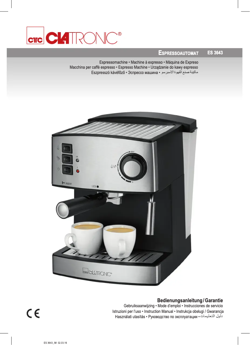 Page 1 de la notice Manuel utilisateur Clatronic ES 3643