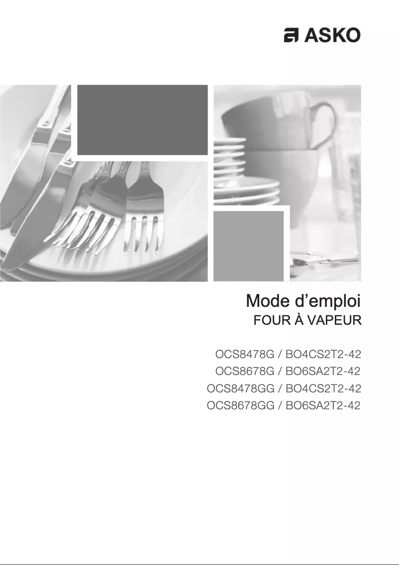 Page 1 de la notice Manuel utilisateur Asko OCS8478GG
