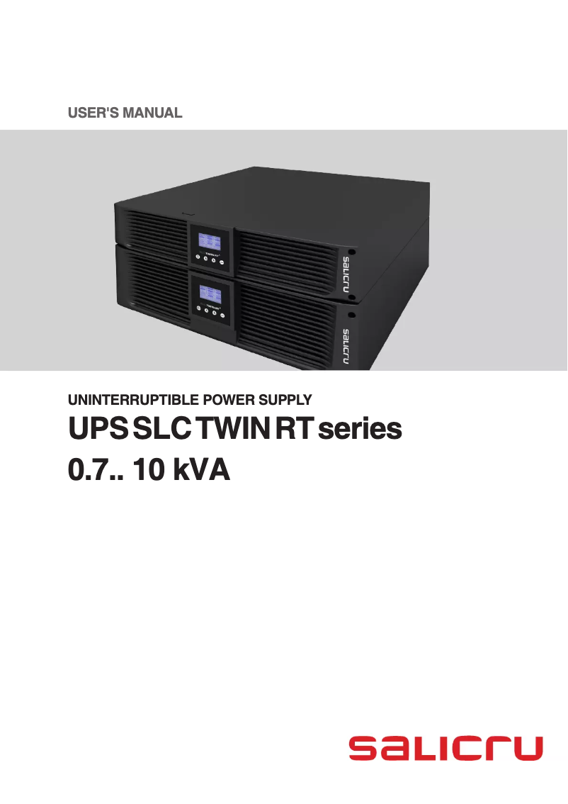 Page 1 de la notice Manuel utilisateur Salicru 698BT000003