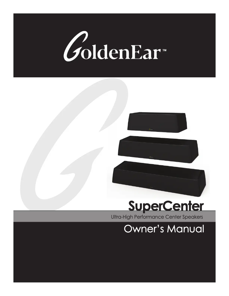 Page n°1 - Manuel utilisateur GoldenEar SuperCenter