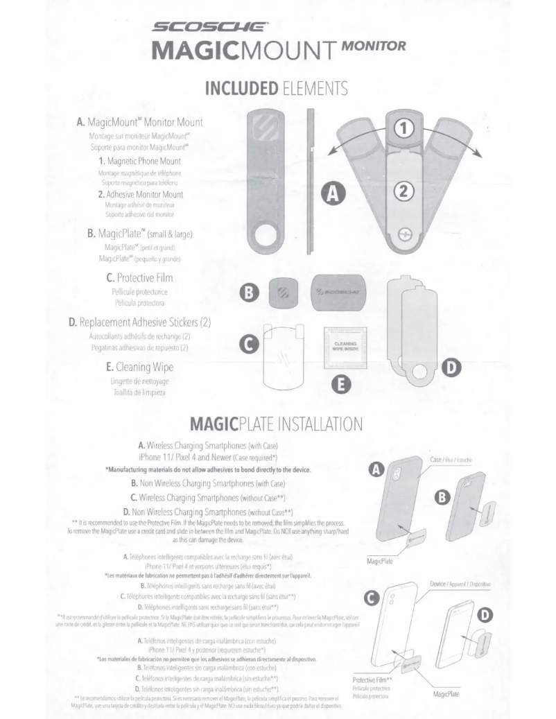 Page 1 de la notice Manuel utilisateur Scosche MagicMount Monitor