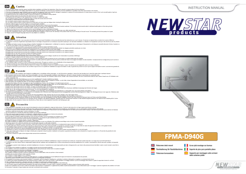 Page n°1 - Manuel utilisateur Newstar FPMA-D940G