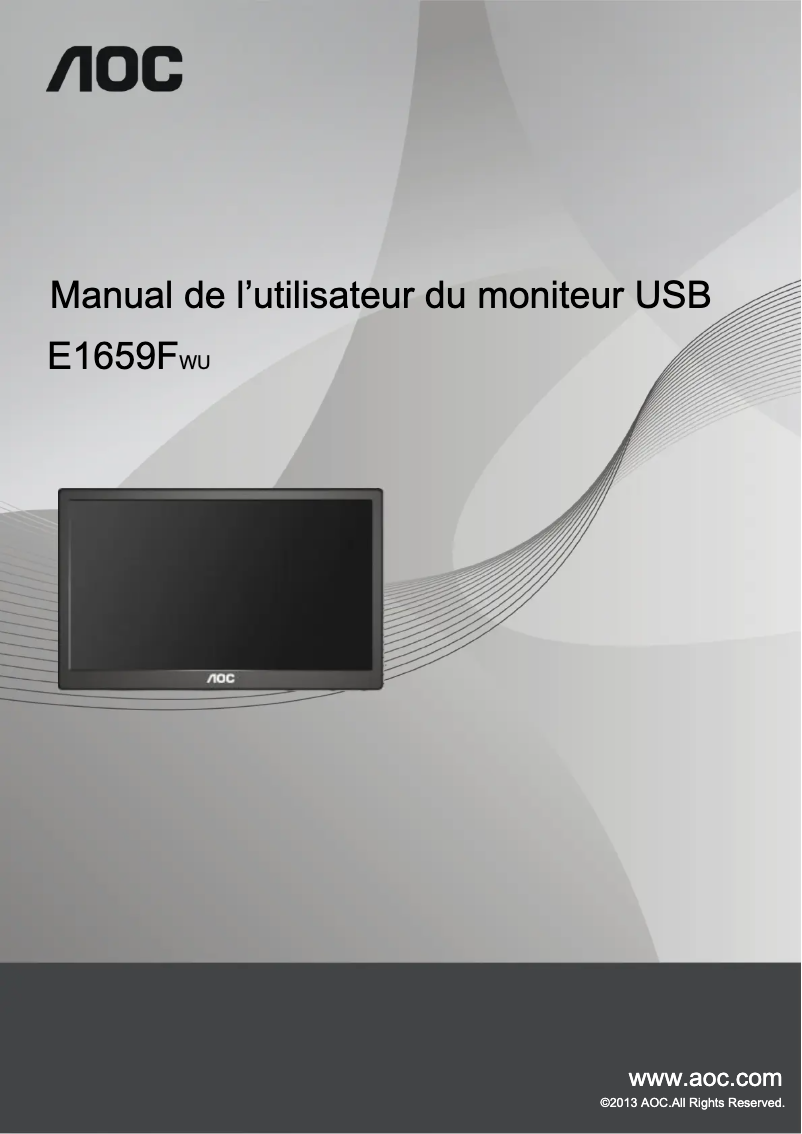 Page n°1 - Manuel utilisateur AOC e1659Fwu