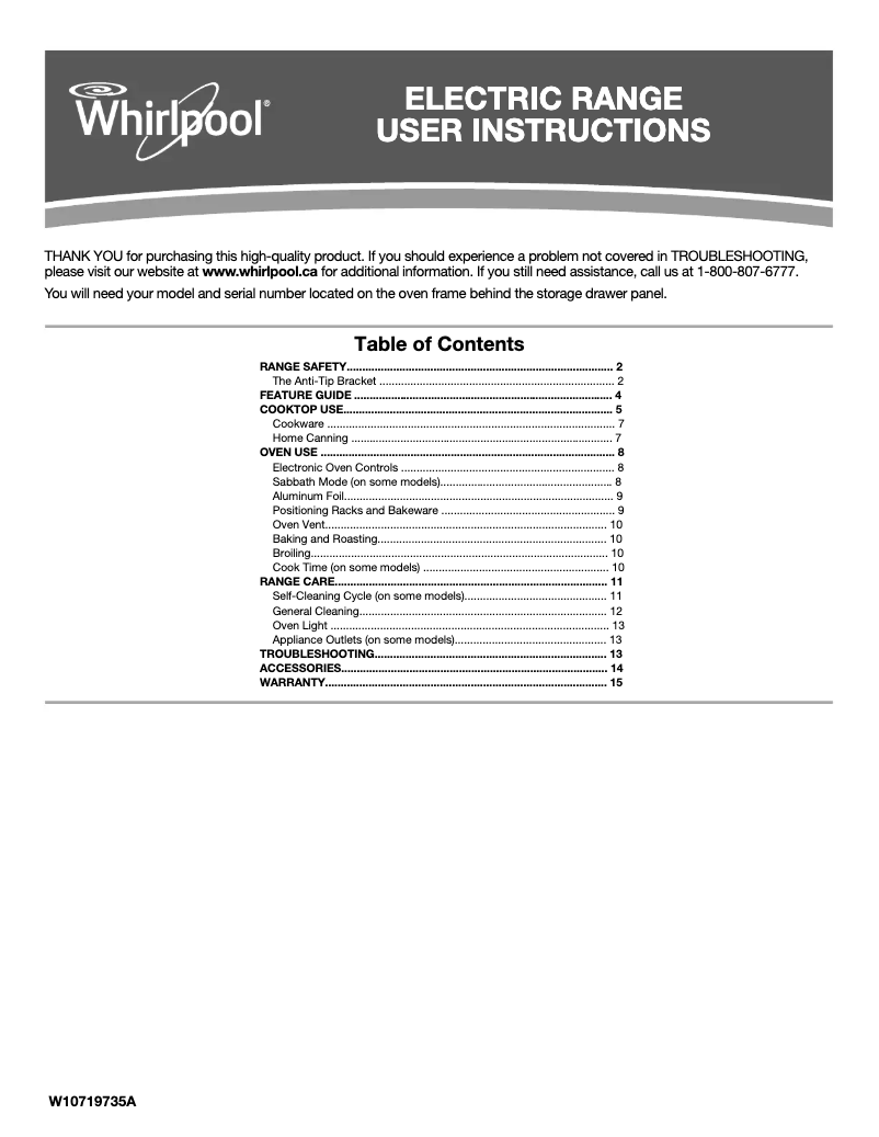Page 1 de la notice Manuel utilisateur Whirlpool YWFC150M0EW