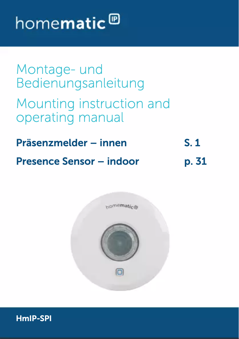 Página 1 del manual Manual de usuario Homematic IP HmIP-SPI