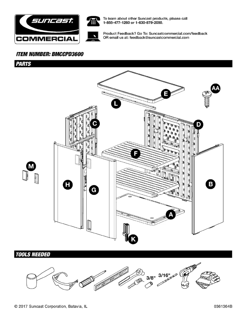Page n°1 - Manuel utilisateur Suncast BMCCPD3600