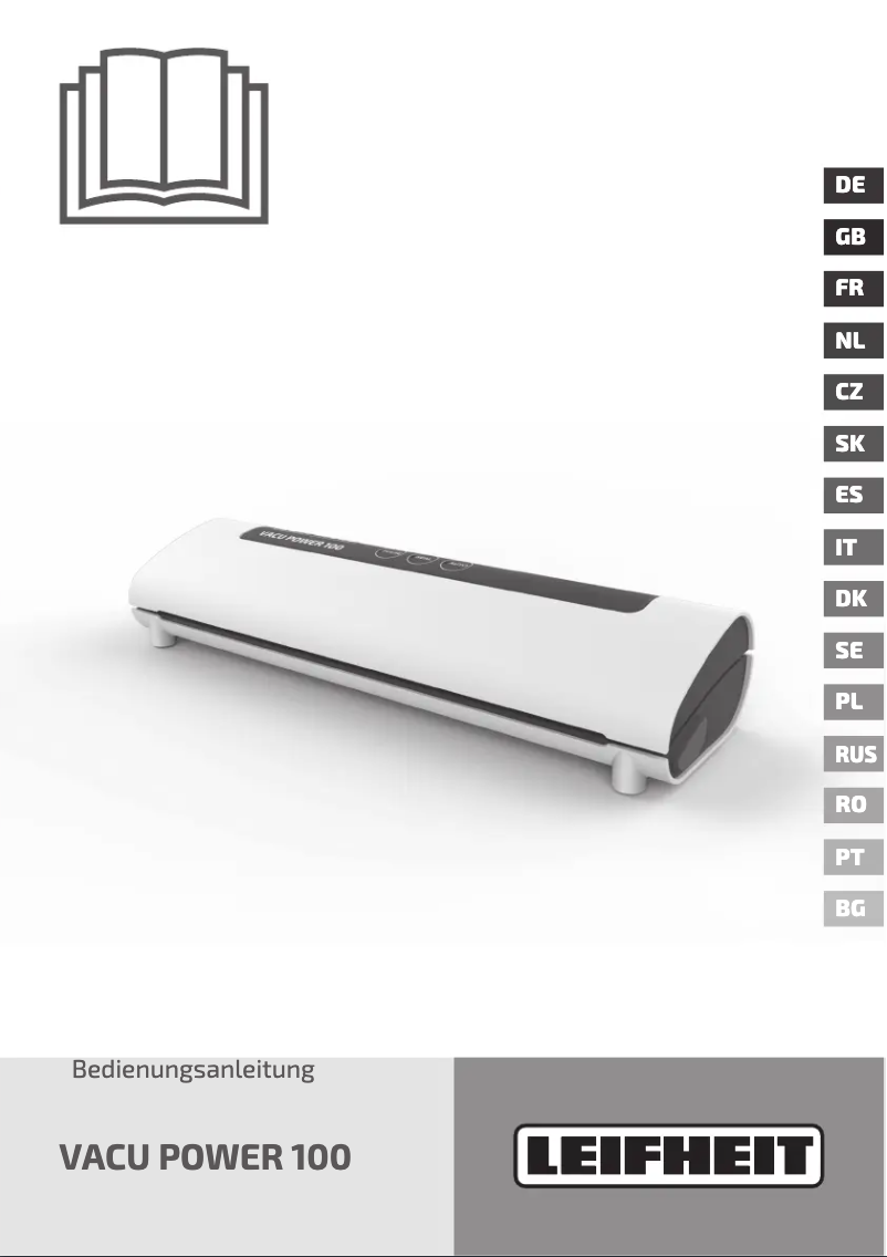 Image de la première page du manuel de l'appareil Vacu Power 100