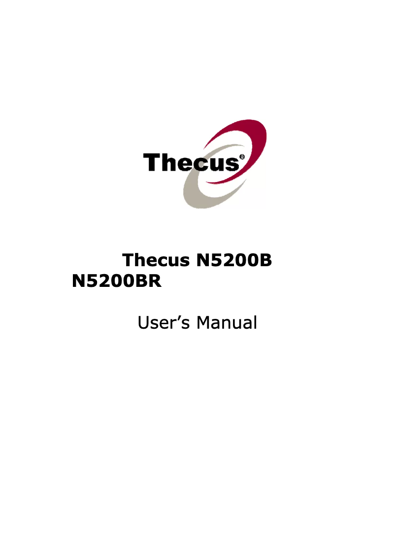 Page 1 de la notice Manuel utilisateur Thecus N5200BR