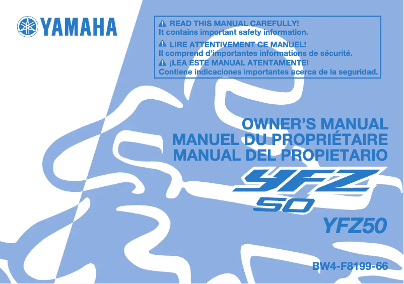 Página 1 del manual Manual de usuario Yamaha YFZ50 (2023)