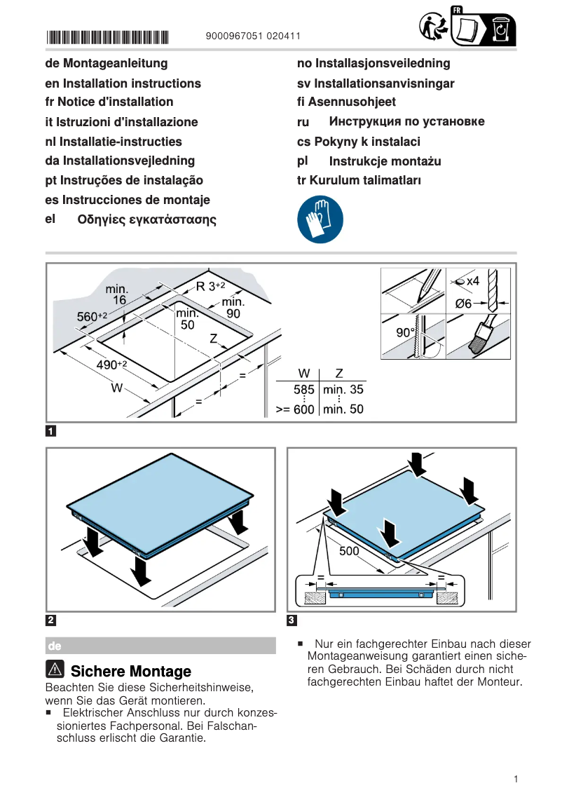 Page 1 de la notice Manuel utilisateur Balay 3HV831XP
