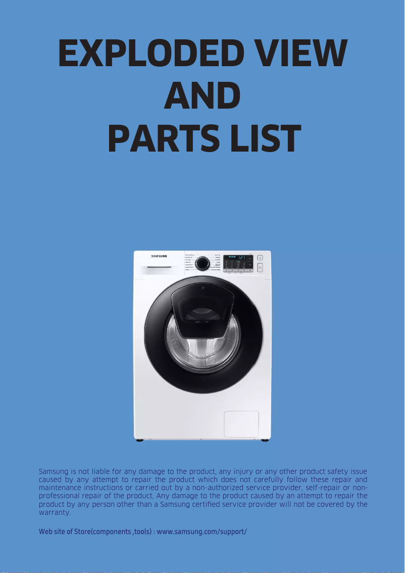 Page 1 de la notice Fiche technique Samsung WW80AA126AH