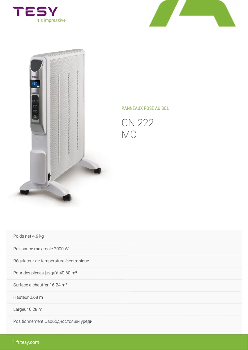 Image de la première page du manuel de l'appareil CN 222 MC