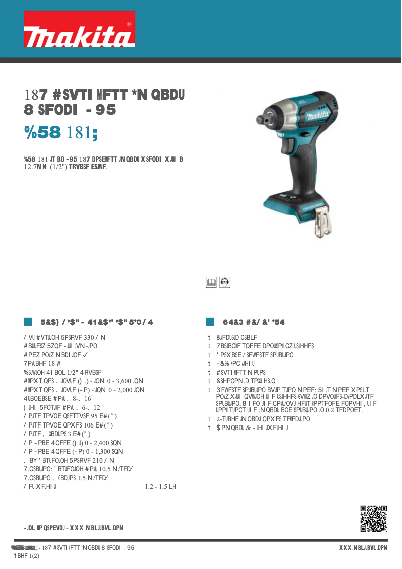 Image de la première page du manuel de l'appareil DTW181Z