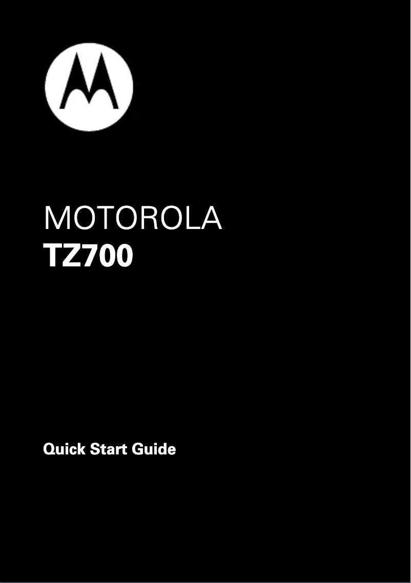 Page 1 de la notice Manuel utilisateur Motorola TZ700