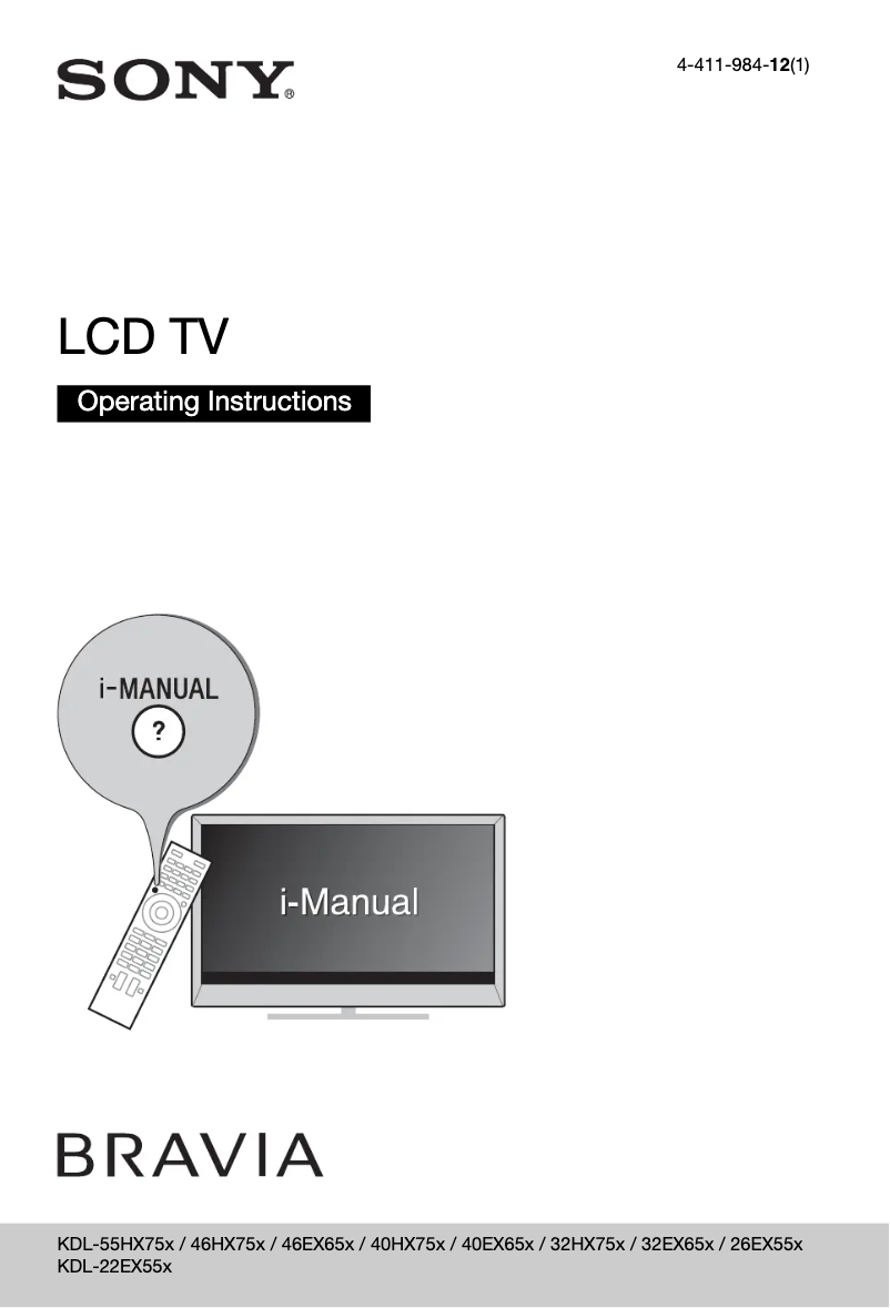 Page 1 de la notice Manuel utilisateur Sony Bravia KDL-46EX653