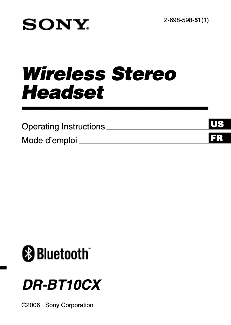 Image de la première page du manuel de l'appareil DR-BT10CX